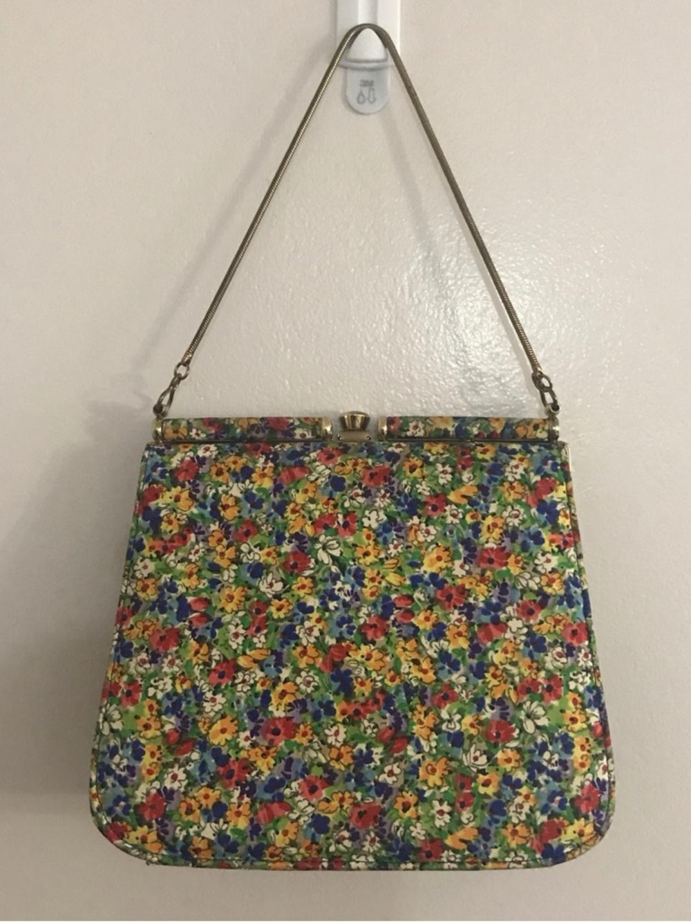 Vintage Floral Structured Handbag
